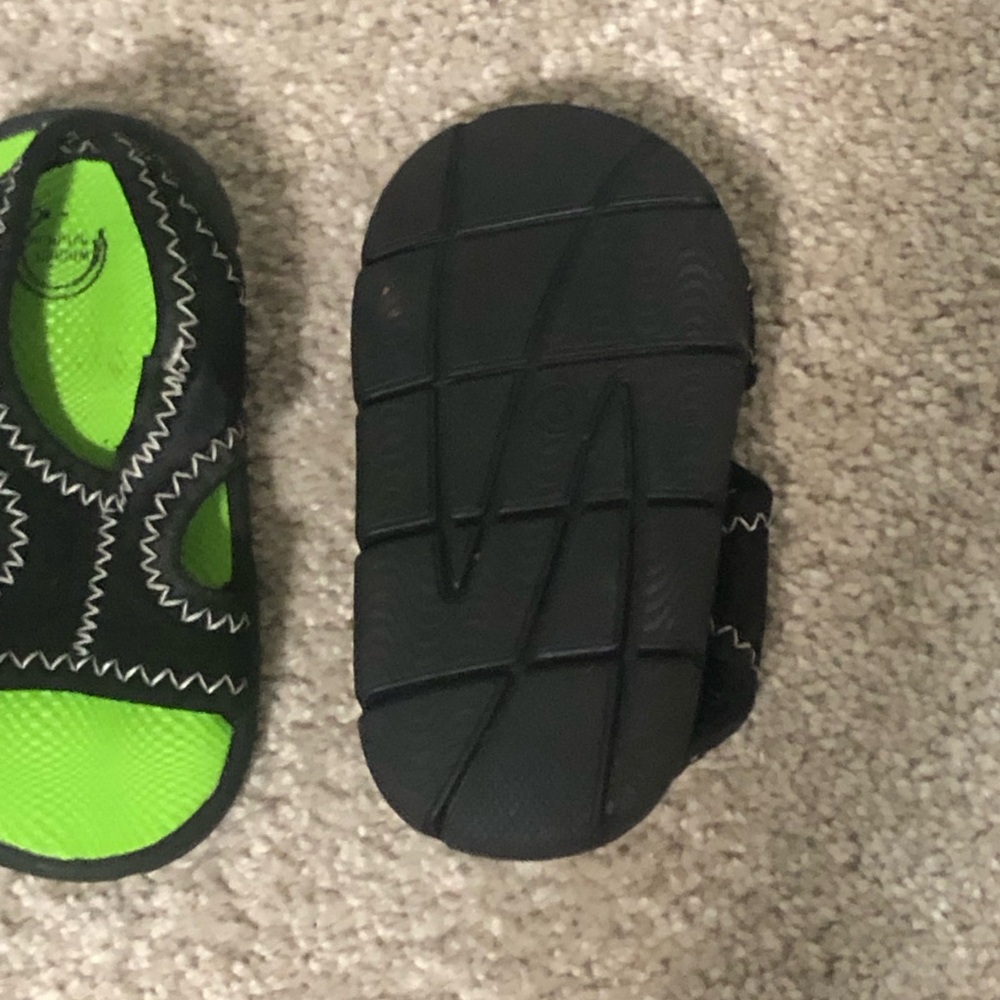 Wonder Nation Toddler Baby Sling Back Black open toe Sandal Water Shoes Sz 3 - Picture 7 of 8
